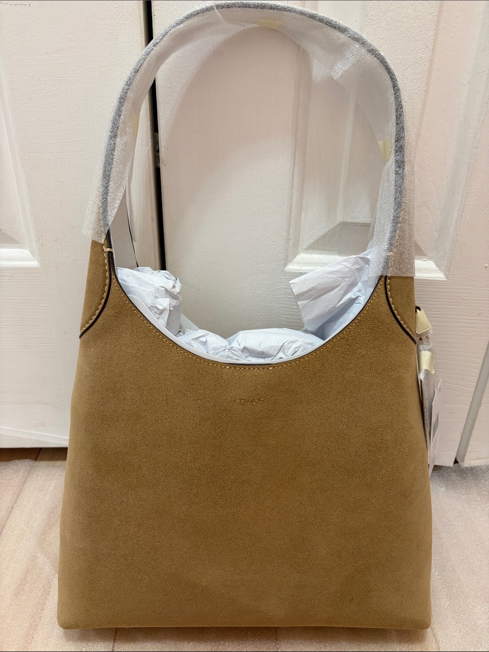 Coach Brown Suede Brooklyn 28 shoulder Bag NWT
